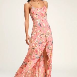 Lulus Blush High Low Floral Maxi